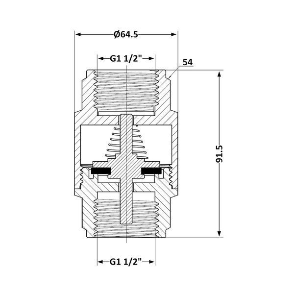 Зворотний клапан із латунним штоком Thermo Alliance Forte 1&nbsp;1/2"ВВ нікель TAF240W40 SD00053355 фото