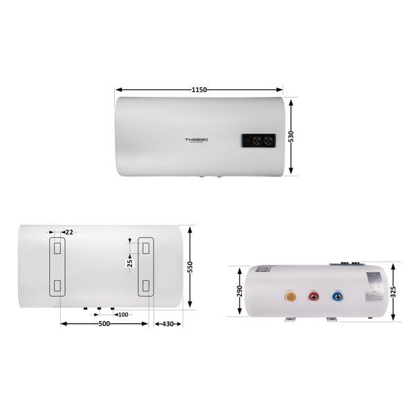 Водонагреватель электрический Thermo Alliance 100 л плоский горизонтальный, мокрый ТЭН 2 кВт (0,8+1,2) DT100H20G(PD) SD00032266 фото