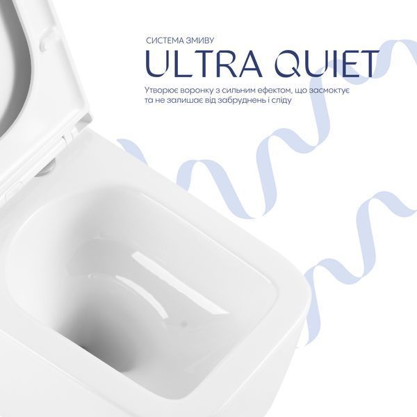 Готове рішення Qtap для ванної кімнати: підвісний унітаз Gemini Ultra Quiet 530х365х373 + комплект інсталяції Nest 4 в 1 (лінійна клавіша Satin) SD00052281 фото