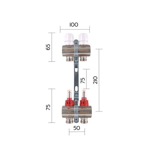 Колектор з витратомірами Thermo Alliance Standart 1" на 2 виходи SD00021380 фото