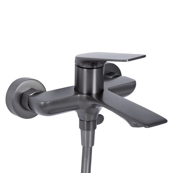 Змішувач для ванни Qtap Vlasta New (з душовим гарнітуром) QTVLA259GMB45643 Gunmetal Black PVD SD00051767 фото