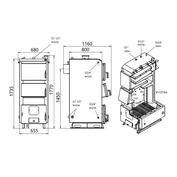 Котел твердотопливный стальной Thermo Alliance Vulcan Plus V 5.0 VPSFW 50 SD00054033 фото