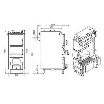 Котел твердопаливний сталевий Thermo Alliance Ferrum Plus V 4.0 FSF+ 14 SD00051319 фото