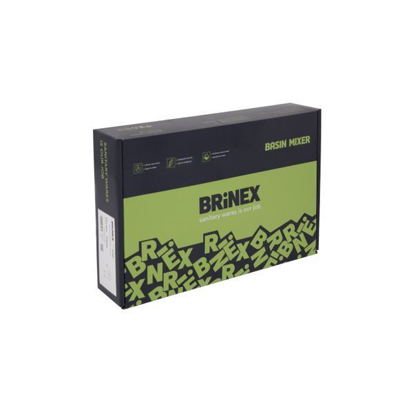 Змішувач для раковини Brinex Pure 001F низький Nickel BRIPUR001FNKL SD00053172 фото