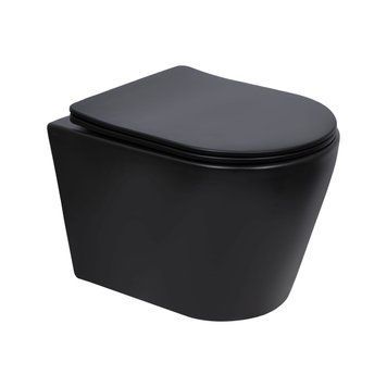 Унітаз підвісний Qtap Scorpio Ultra Quiet безобідковий з сидінням Soft-close MATT BLACK QT14332380AMB SD00052569 фото