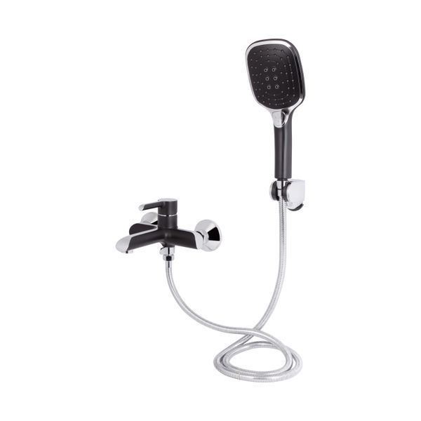 Змішувач для ванни Qtap Grand (з душовим гарнітуром) QTGRABCR006 Chrome/Black SD00039606 фото