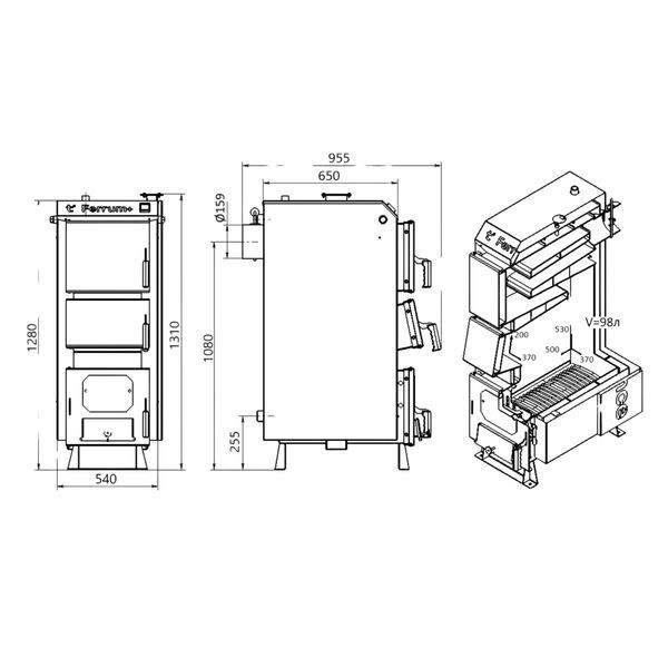 Котел твердотопливный стальной Thermo Alliance Ferrum Plus V 4.0 FSF+ 26 SD00051330 фото