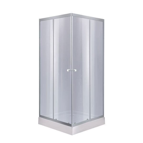 Душевая кабина Lidz Wawel SC80x80.SAT.LOW.GR, стекло тон. 4 мм + Lidz Душевой поддон KAPIELKA ST80x80х14 SD00051444 фото
