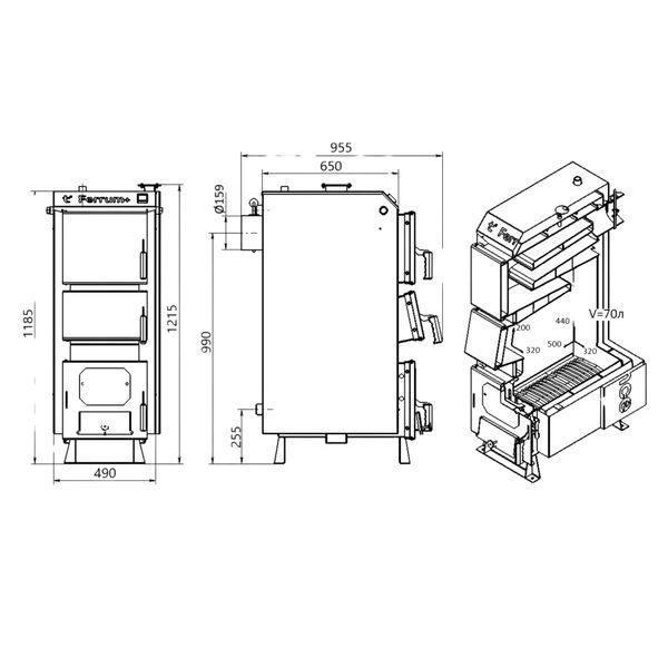 Котел твердотопливный стальной Thermo Alliance Ferrum Plus V 4.0 FSF+ 16 SD00051320 фото