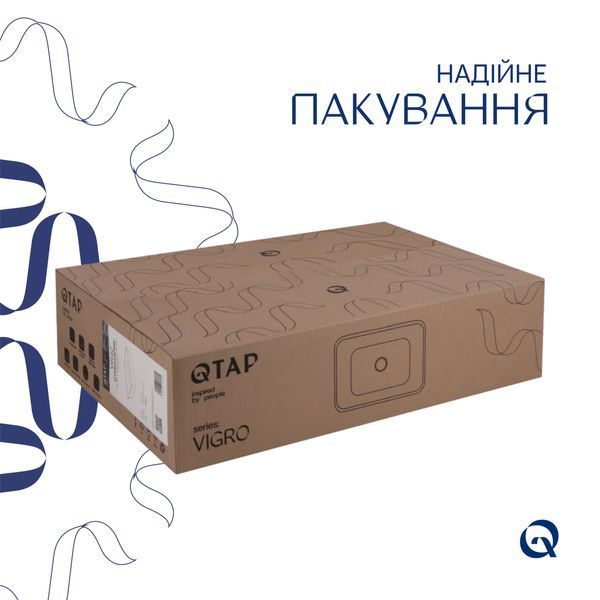 Раковина накладная Qtap Virgo N прямоугольная без донного клапана WHITE QT18116308W SD00052613 фото