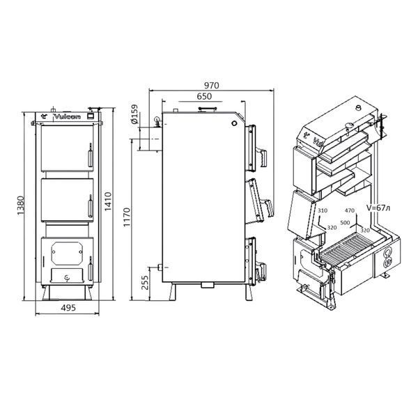 Котел твердотопливный стальной Thermo Alliance Vulcan V 4.0 SF 18 SD00051323 фото