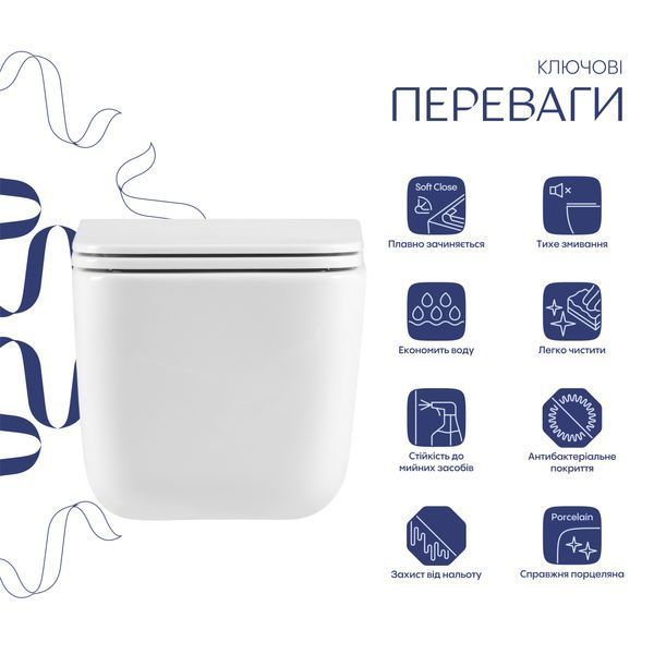 Готове рішення Qtap для ванної кімнати: підвісний унітаз Gemini Ultra Quiet 530х365х373 + комплект інсталяції Nest 4 в 1 (кругла клавіша Chrome) SD00052286 фото