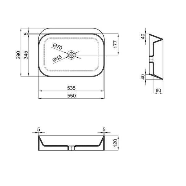 Раковина-чаша Qtap Scorpio 550х390х120 Matt black QT14112243MBN SD00052895 фото