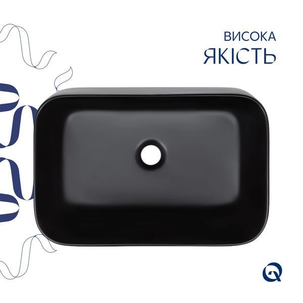 Раковина-чаша Qtap Scorpio 550х390х120 Matt black QT14112243MBN SD00052895 фото