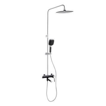 Душова система універсальна Qtap Grand на три споживача (з виливом) QTGRABCR1004 Chrome/Black SD00039609 фото