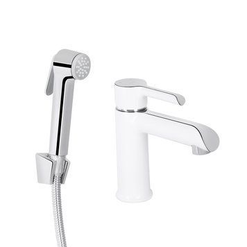 Змішувач для раковини Qtap Grand (з гігієнічним душем) QTGRA272CRW45671 Chrome/White SD00051795 фото