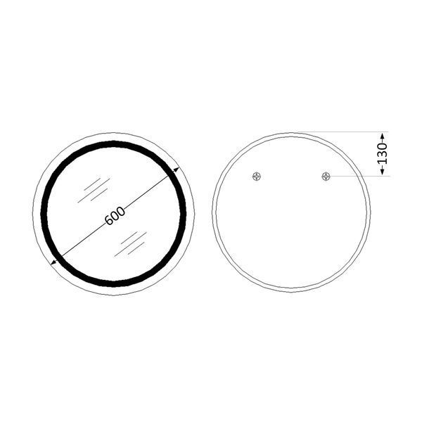 Зеркало Qtap Taurus R600 с LED-подсветкой Touch, с антизапотеванием, с диммером, рег. темп. цвета (3000-6500K) QT2478R607 SD00052314 фото