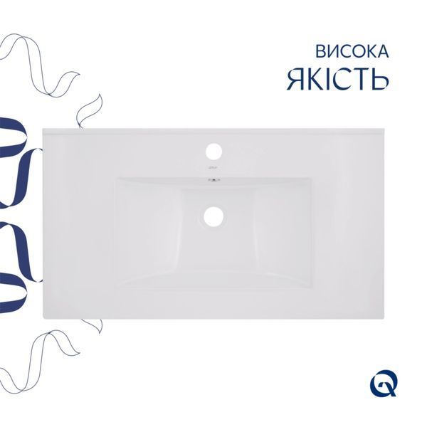 Комплект Albatross: Раковина врезная мебельная 820x460x180 мм, White, прямоугольная + Донный клапан Pop-up PU02O SD00054599 фото