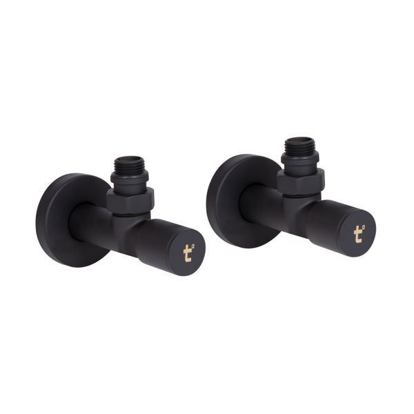 Комплект кранів Thermo Alliance Standart 1/2" З для рушникосушарки кутовий чорний SF395W15B SD00053596 фото