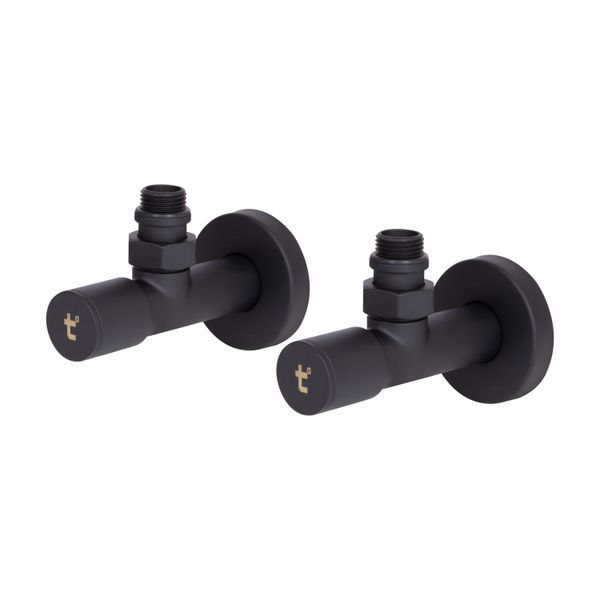 Комплект кранів Thermo Alliance Standart 1/2" З для рушникосушарки кутовий чорний SF395W15B SD00053596 фото