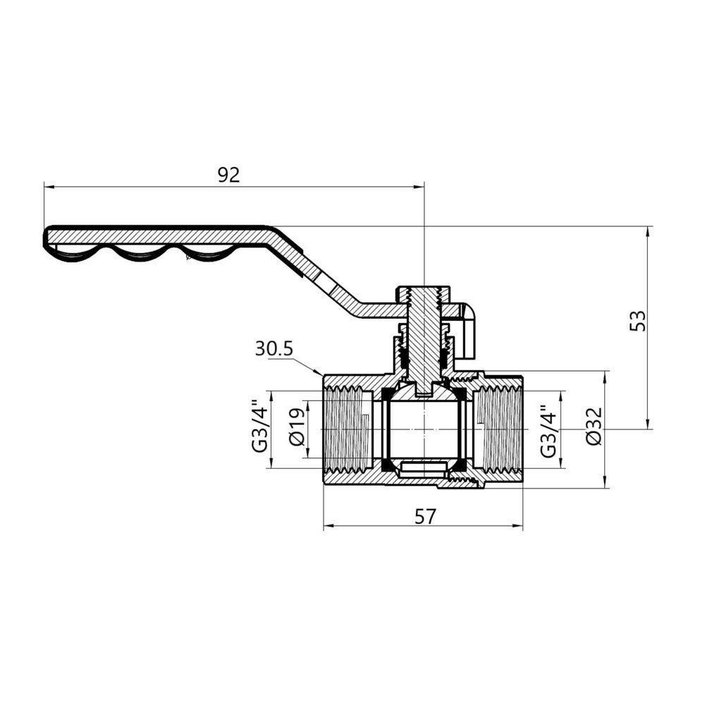 Кран кульовий SD Plus 3/4" ВР для газу (важіль) SD600NG20PN40 SD00022012 фото