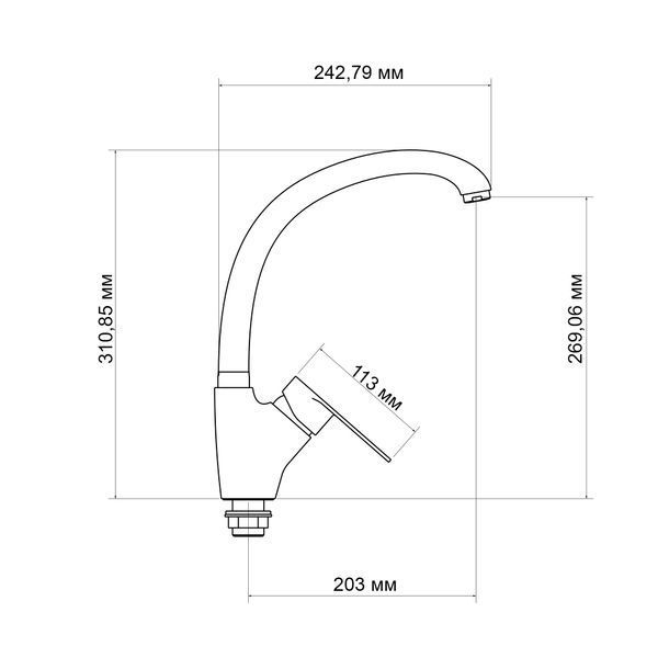 Змішувач для кухні Lidz Tani 007F (k40) LDTAN007FCRM44970 Chrome SD00051094 фото