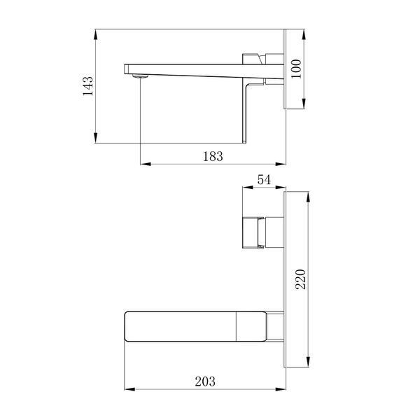 Смеситель для раковины Qtap Gemini скрытого монтажа QTGEM273GMB45695 Gunmetal Black PVD SD00051819 фото