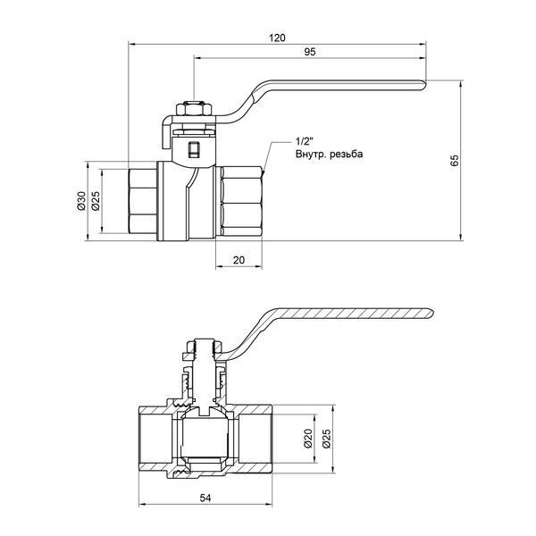 Кран кульовий Thermo Alliance Forte 1/2" ВР для води (ручка) SF600W15 SD00010580 фото