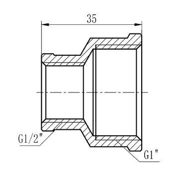 Муфта редукційна Thermo Alliance Forte 1"х1/2" ВВ SF3572515 SD00002555 фото