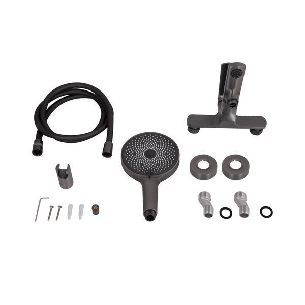 Смеситель для ванны Qtap Slavonice (c душевым гарнитуром) QTSLV259GMB48035 Gunmetal Black PVD SD00054159 фото