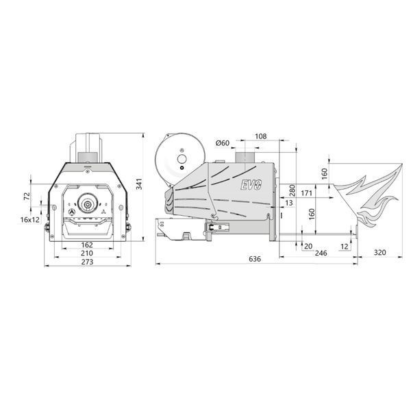 Горелка пеллетная Thermo Alliance Evo 45 кВт в комплекте с шнеком 1.5м SD00052353 фото