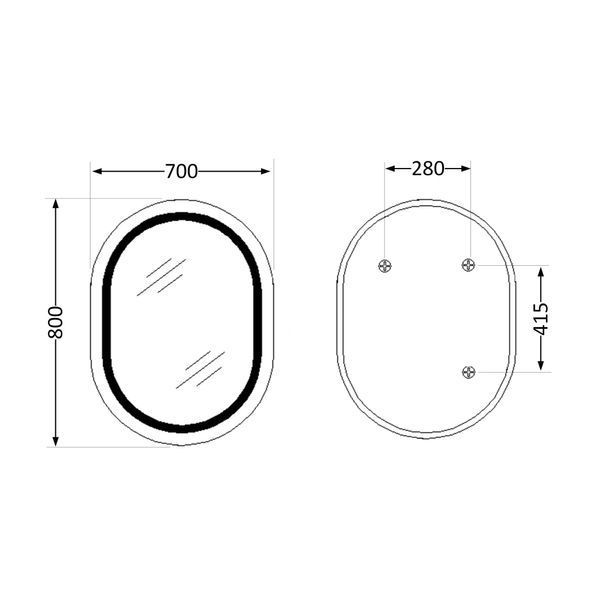 Зеркало Qtap Gemini 800х700 с LED-подсветкой Touch, с антизапотеванием, с диммером, рег. темп. цвета (3000-6500K) Reverse QT2578R8071W SD00052318 фото
