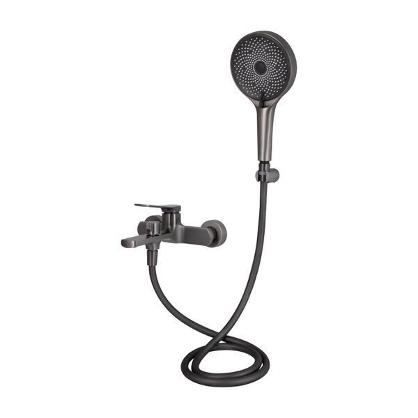 Смеситель для ванны Qtap Slavonice (c душевым гарнитуром) QTSLV259GMB48035 Gunmetal Black PVD SD00054159 фото