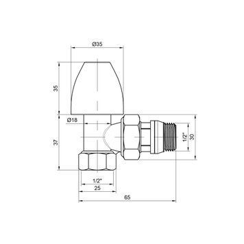 Кран радіаторний Thermo Alliance Base 1/2" ВЗ з антипротіканням кутовий SD228W15 SD00035550 фото