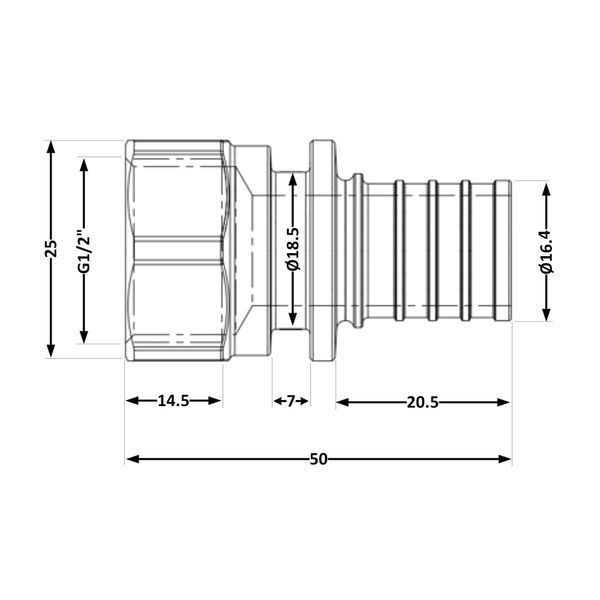 Переходних под натяжную гильзу Icma №1033&nbsp;d20х2,8-1/2"В 851033ADGW05 SD00053867 фото