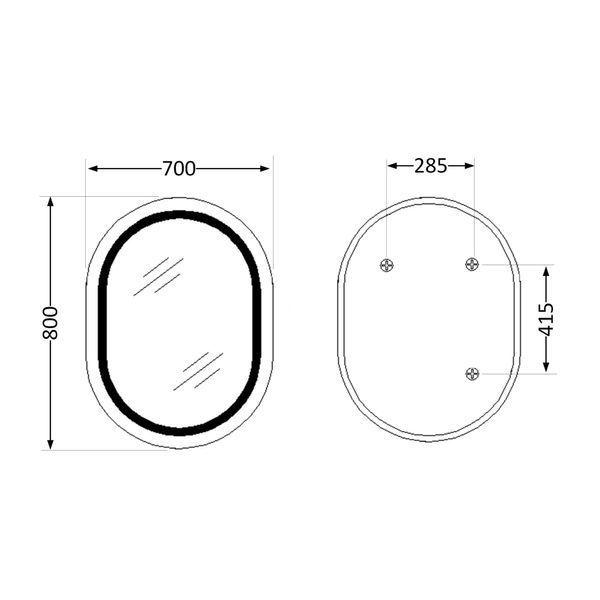 Зеркало Qtap Gemini 800х700 с LED-подсветкой Touch, с антизапотеванием, с диммером, рег. темп. цвета (3000-6500K) Reverse QT2578R8072B SD00052319 фото