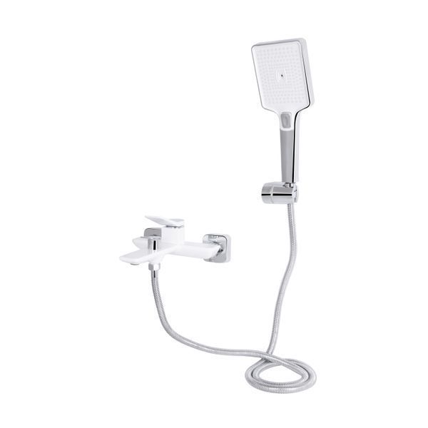 Смеситель для ванны Qtap Presto (c душевым гарнитуром) QTPRE259CRW45579 Chrome/White SD00051703 фото