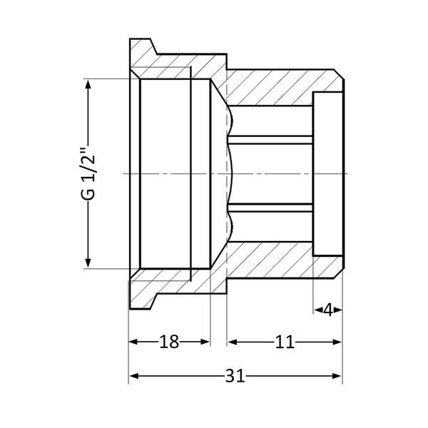 Подовжувач латунний Thermo Alliance Standart 1/2"ВЗ, L=20 мм SD4221520 SD00047884 фото