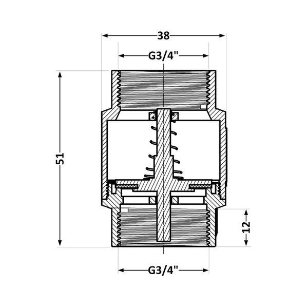 Обратный клапан Thermo Alliance Standart 3/4"ВВ с латунным штоком TAS240W20 SD00052835 фото