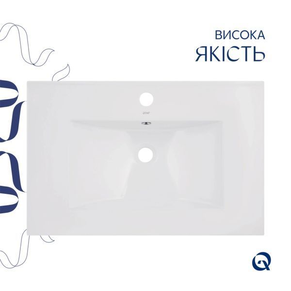 Комплект Albatross: Раковина врізна меблева 720x460x180 мм, White, прямокутна + Донний клапан Pop-up PU02O SD00054598 фото