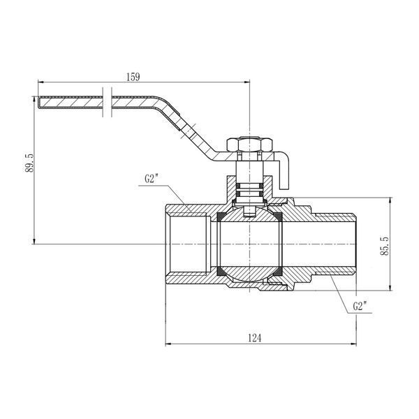 Кран кульовий SD Forte 2" ВЗ для газа (ручка) SF605G50 SD00010550 фото