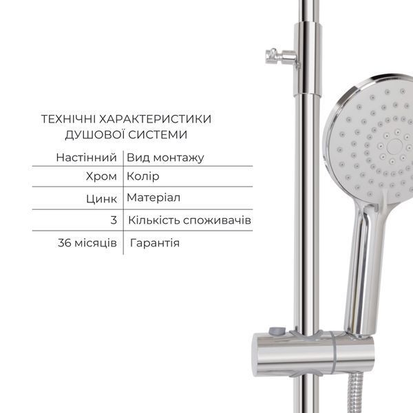 Комплект для душевой Latwa: Душевая кабина LLSC9090SATMIDGR2SET+Душевая система на 3 потребителя LDLAT1030CRM45417 SD00054441 фото