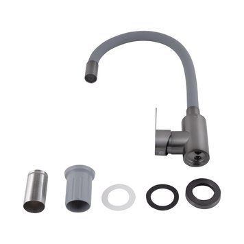 Змішувач для кухні Brinex Pure 015F3 з гнучким виливом Graphite/Grey BRIPUR015F3GRG SD00053182 фото