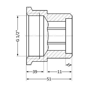 Подовжувач латунний Thermo Alliance Standart 1/2"ВН, L=40 мм SD4221540 SD00047886 фото