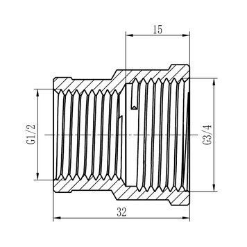 Муфта редукційна Thermo Alliance Forte 1/2"х3/4" ВВ SF3572015 SD00002558 фото