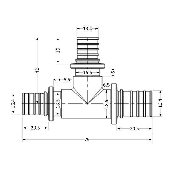 Тройник натяжной Icma №1039 d20х16х20 851039GWBOGW05 SD00053898 фото