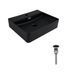 Комплект Qtap Nando LT: Раковина подвесная прямоугольная 500х420х130 мм Matt Black + Донный клапан PU03O SD00053446 фото