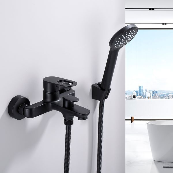 Змішувач для ванни Lidz Latwa 006 (з душовим гарнітуром) (k35) LDLAT006BLA45419 Black SD00051543 фото