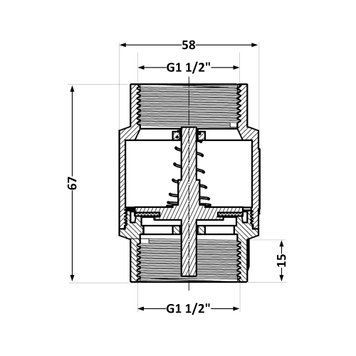 Зворотний клапан Thermo Alliance Standart 1&nbsp;1/2"ВВ із латунним штоком TAS240W40 SD00052838 фото