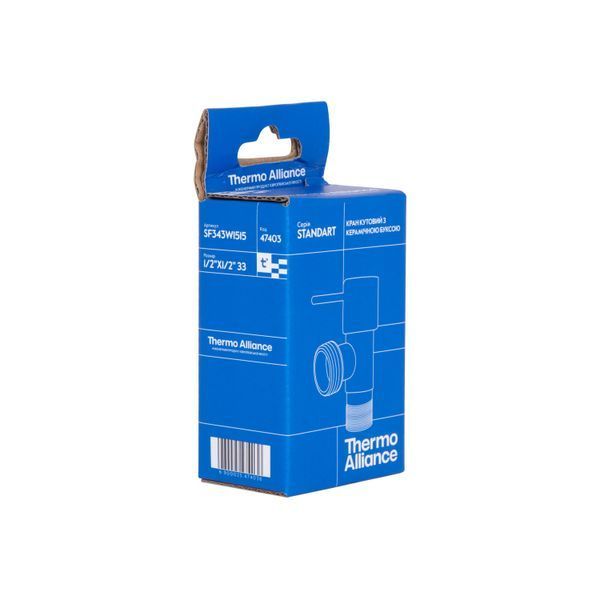 Кран кутовий Thermo Alliance Standart (ручка паличка) з керам.буксою 1/2"З х 1/2"З SF343W1515 SD00053527 фото